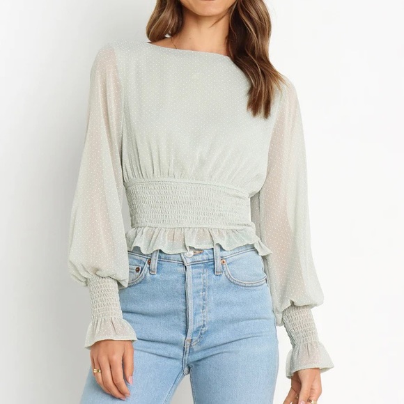 Petal & Pup Tops - Petal and Pup Green Long Sleeve “Jeanie Top” Sz 4